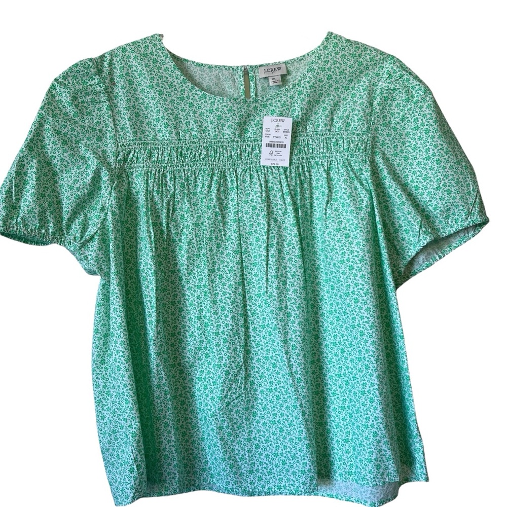 JCrew Green Floral Women's Top